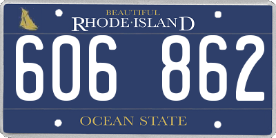 RI license plate 606862