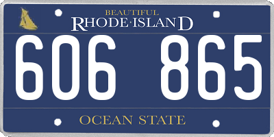 RI license plate 606865