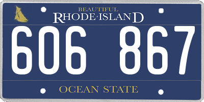 RI license plate 606867