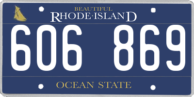 RI license plate 606869
