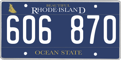 RI license plate 606870