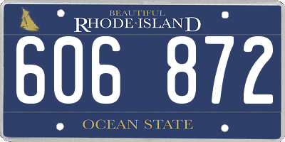 RI license plate 606872