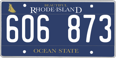 RI license plate 606873