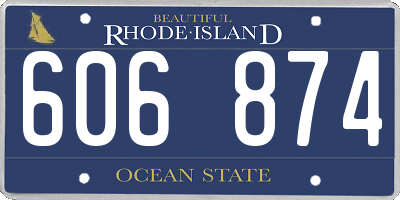 RI license plate 606874