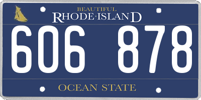 RI license plate 606878