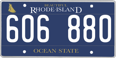 RI license plate 606880