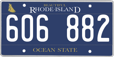 RI license plate 606882