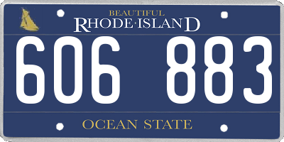 RI license plate 606883