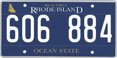 RI license plate 606884