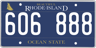 RI license plate 606888