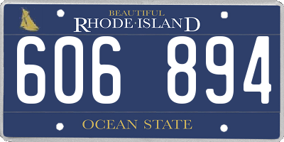 RI license plate 606894