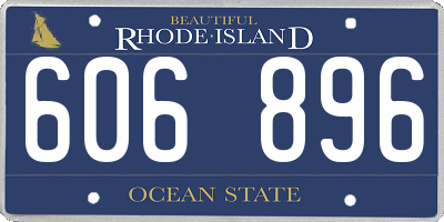 RI license plate 606896