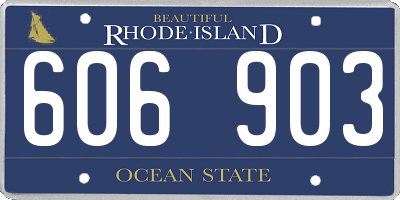 RI license plate 606903