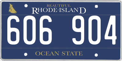 RI license plate 606904