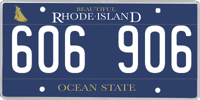 RI license plate 606906