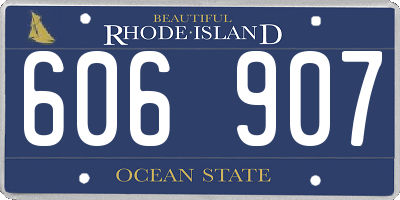 RI license plate 606907