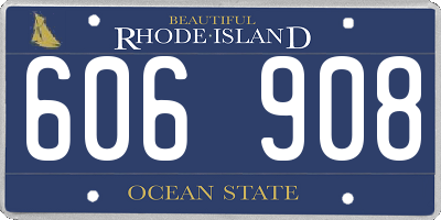 RI license plate 606908