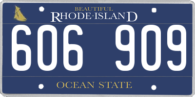RI license plate 606909