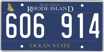 RI license plate 606914