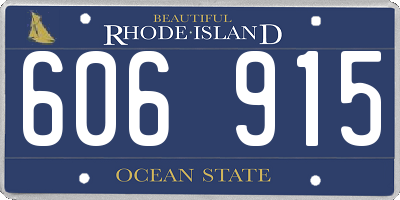 RI license plate 606915