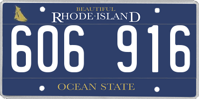 RI license plate 606916