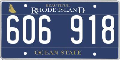 RI license plate 606918