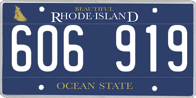 RI license plate 606919