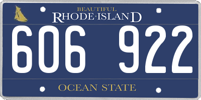 RI license plate 606922
