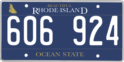 RI license plate 606924