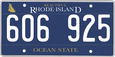 RI license plate 606925