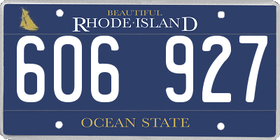 RI license plate 606927