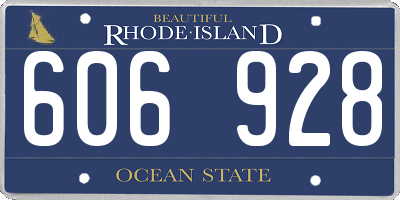 RI license plate 606928