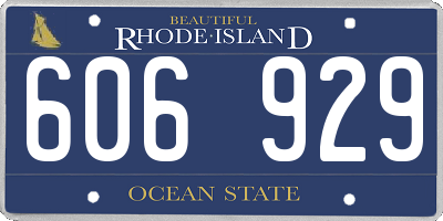 RI license plate 606929