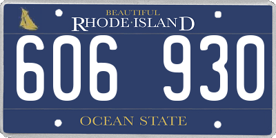 RI license plate 606930