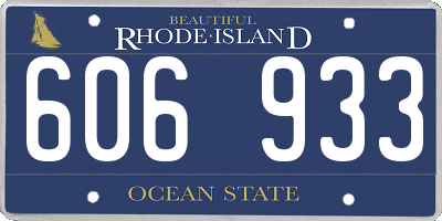 RI license plate 606933