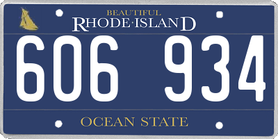 RI license plate 606934