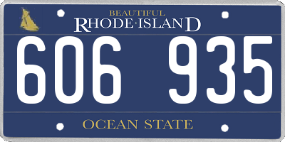 RI license plate 606935