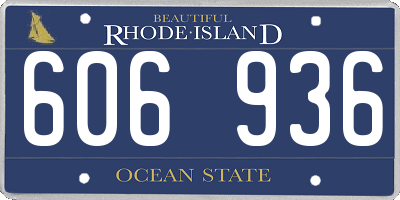 RI license plate 606936