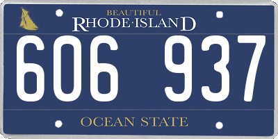 RI license plate 606937