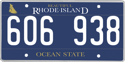 RI license plate 606938