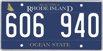 RI license plate 606940