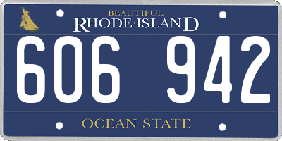 RI license plate 606942