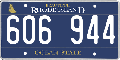 RI license plate 606944