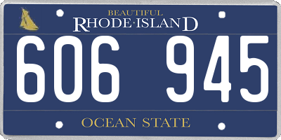 RI license plate 606945