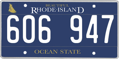 RI license plate 606947