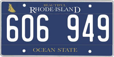 RI license plate 606949