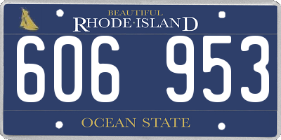 RI license plate 606953