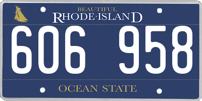 RI license plate 606958