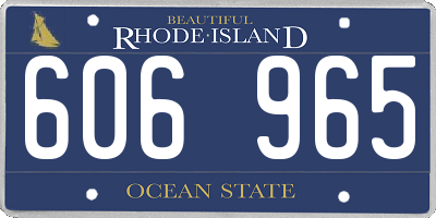 RI license plate 606965
