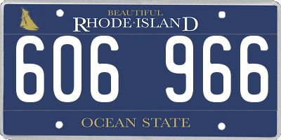 RI license plate 606966